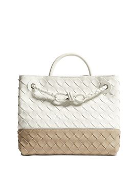 Bottega Veneta Bottega Veneta Small Andiamo Intrecciato Two Tone Leather Top Handle Bag