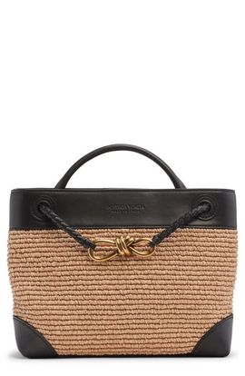 Bottega Veneta Bottega Veneta Small Andiamo Raffia & Leather Shoulder Bag