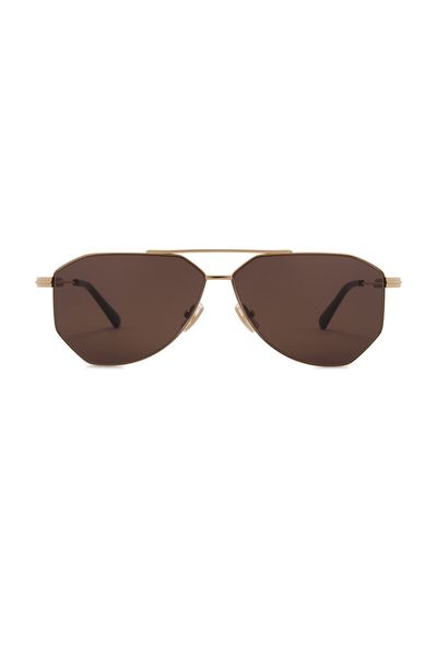 Bottega Veneta Bottega Veneta Snap Ribbon Metal Pilot Sunglasses
