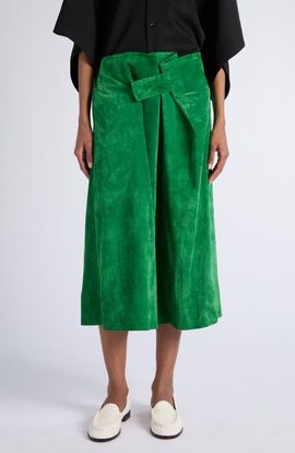 Bottega Veneta Bottega Veneta Soft Suede Midi Skirt