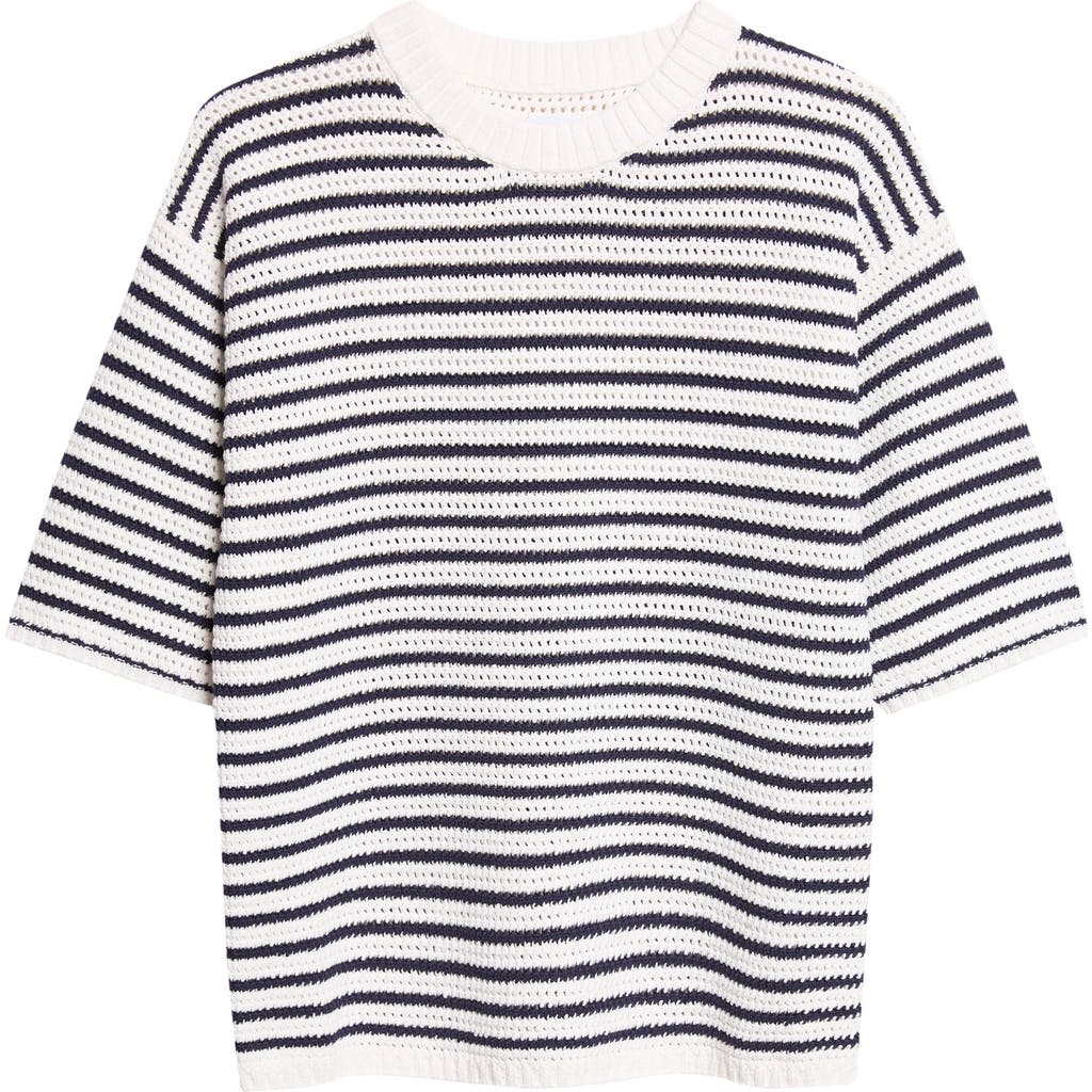 Bottega Veneta Bottega Veneta Stripe Cotton Pointelle Sweater