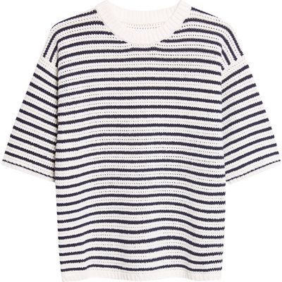 Bottega Veneta Bottega Veneta Stripe Cotton Pointelle Sweater