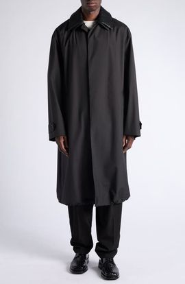 Bottega Veneta Bottega Veneta Technical Wool & Silk Trench Coat with Removable