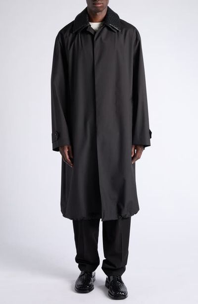 Bottega Veneta Bottega Veneta Technical Wool & Silk Trench Coat with Removable