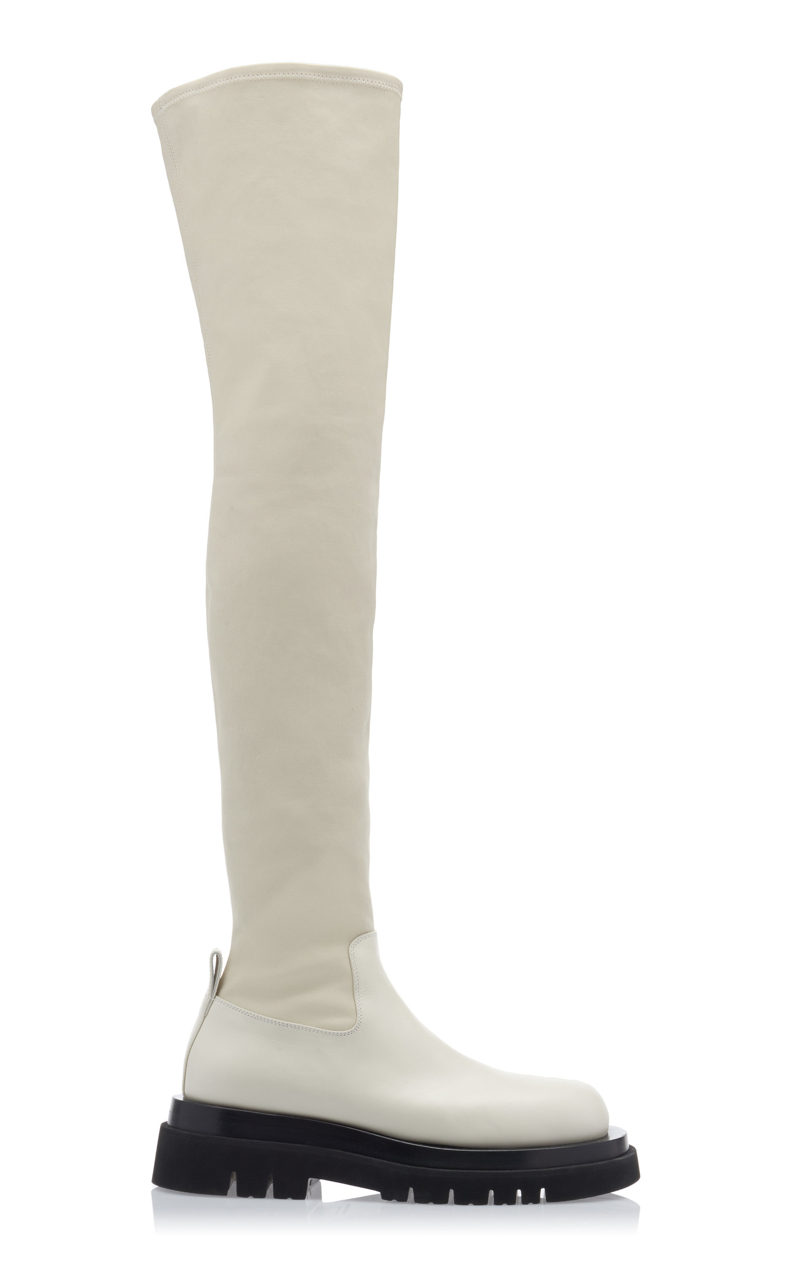 Bottega Veneta Bottega Veneta The Tire Over the Knee Leather Boots White IT 37.5