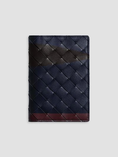 Bottega Veneta Bottega Veneta Tricolor Intrecciato Leather Passport Case