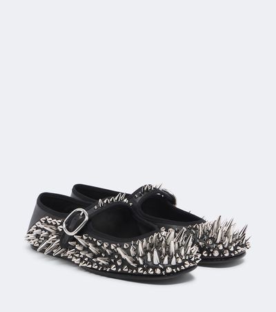 Bottega Veneta Bottega Veneta Veneziana spiked leather Mary Jane flats