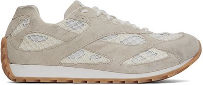 Bottega Veneta Bottega Veneta White & Gray Orbit Sneakers