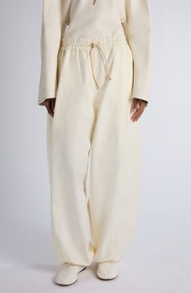 Bottega Veneta Bottega Veneta Wide Leg Compact Cotton Toile Trousers