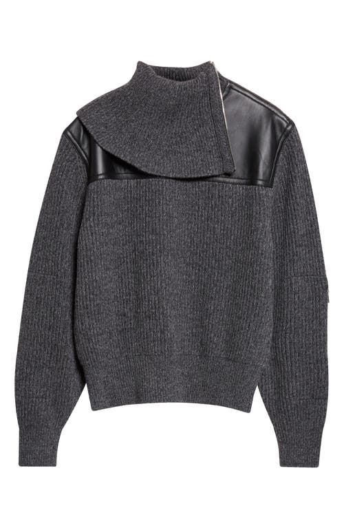 Bottega Veneta Bottega Veneta Wool & Cashmere Sweater with Leather Yoke