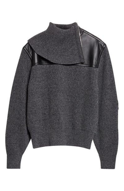 Bottega Veneta Bottega Veneta Wool & Cashmere Sweater with Leather Yoke