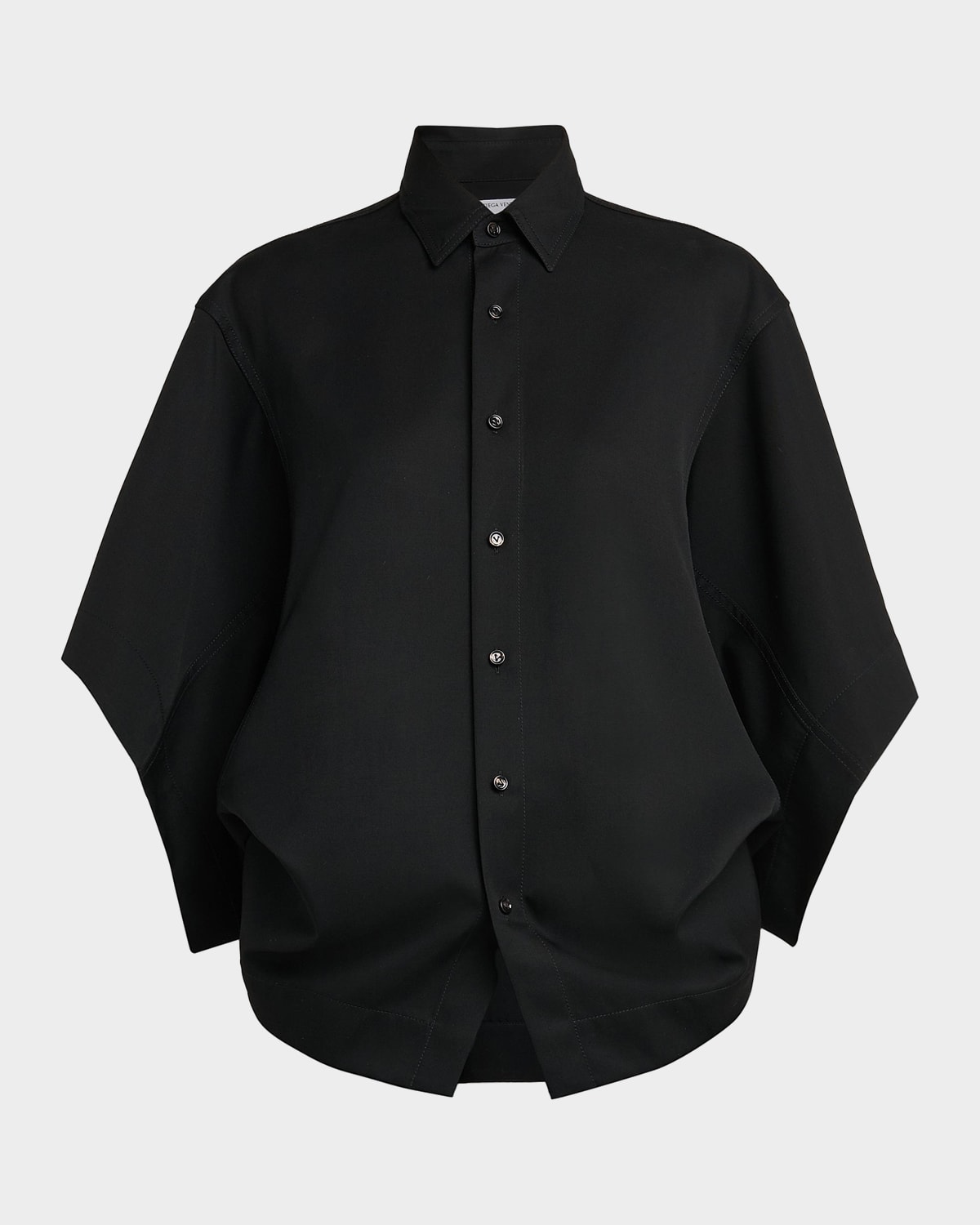 Bottega Veneta Cape-Sleeve Wool Shirt