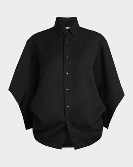 Bottega Veneta Cape-Sleeve Wool Shirt