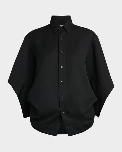 Bottega Veneta Cape-Sleeve Wool Shirt