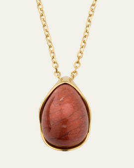 Bottega Veneta Drop Marble Pendant Necklace, Red
