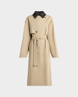 Bottega Veneta Intrecciato-Collar Water-Repellent Trench Coat