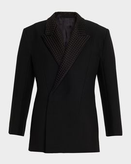 Bottega Veneta Intrecciato Lapels Double-Breasted Jacket