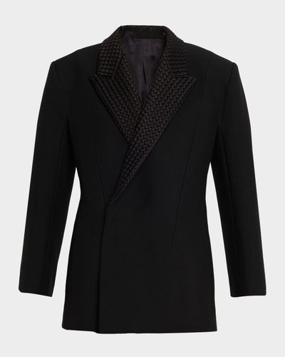Bottega Veneta Intrecciato Lapels Double-Breasted Jacket