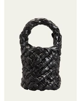 Bottega Veneta Kalimero Mini Intrecciato Pleated Bucket Bag