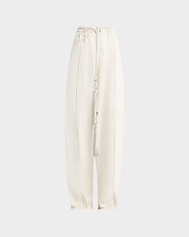 Bottega Veneta Leather Barrel-Leg Drawstring Trousers