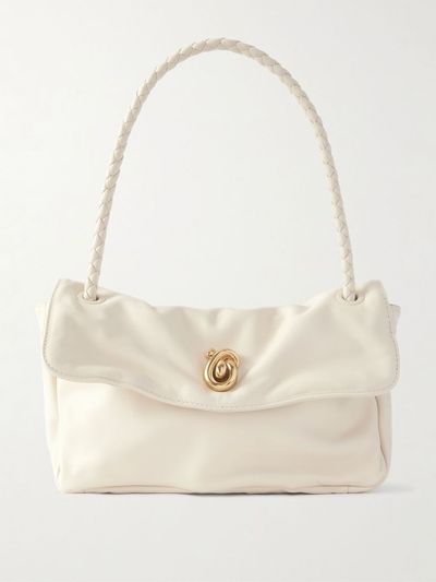 BOTTEGA VENETA Madison medium Intrecciato-trimmed leather shoulder bag