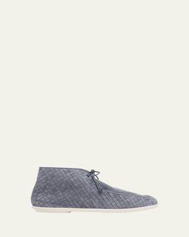 Bottega Veneta Men's Dawson Intrecciato Leather Chukka Boots