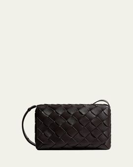 Bottega Veneta Men's Diago Large Intreccio Leather Messenger Bag