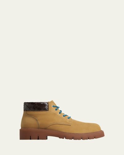 Bottega Veneta Men's Haddock Nubuck Leather Ankle Boots