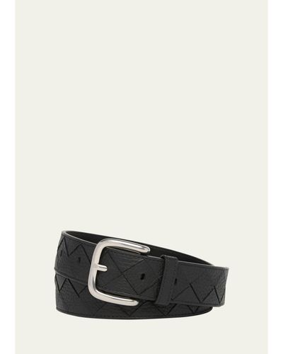 Bottega Veneta Men's Intrecciato Leather Belt