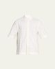 Bottega Veneta Men's Poplin Intrecciato Short-Sleeve Shirt - 1