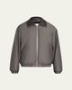 Bottega Veneta Men's Shadow Stripe Intrecciato Leather-Collar Jacket - 1