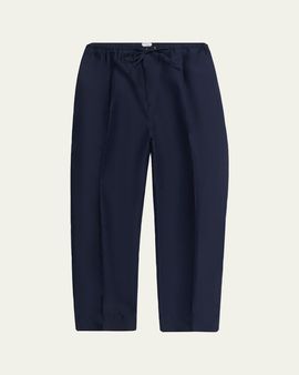 Bottega Veneta Men's Washed Cotton and Silk Relaxed Drawstring Pants