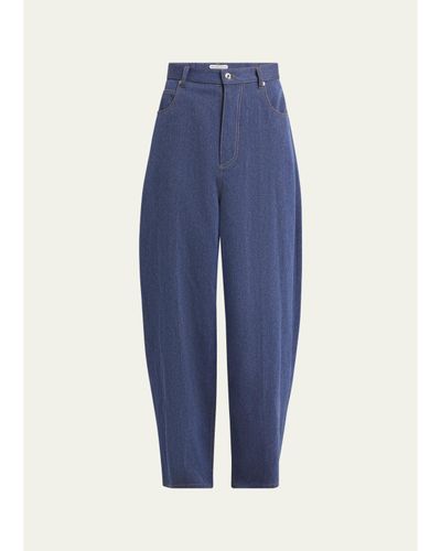 Bottega Veneta Men's Wide-Leg Drill Trousers