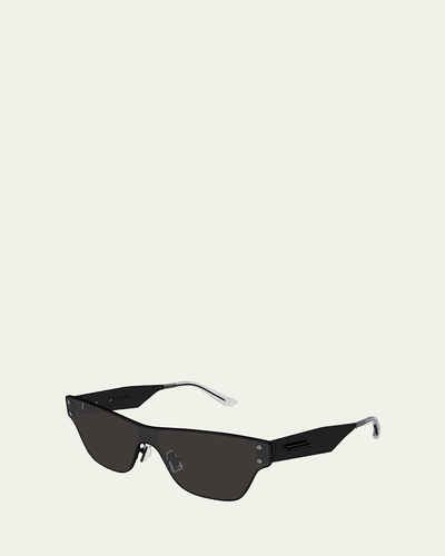 Bottega Veneta Rectangle Monochromatic Metal Sunglasses