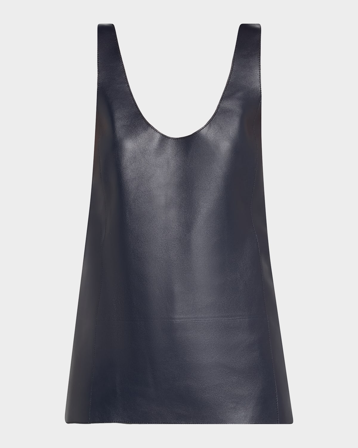 Bottega Veneta Scoop-Neck Open-Back Leather Tank Top