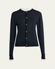 Bottega Veneta Silk Double Knit Crewneck Cardigan - 1