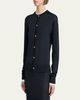 Bottega Veneta Silk Double Knit Crewneck Cardigan - 4