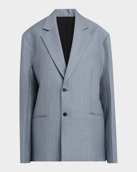 Bottega Veneta Striped Wool-Mohair Single-Breasted Jacket