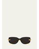 Bottega Veneta Temple Knot Rectangular Sunglasses - 1