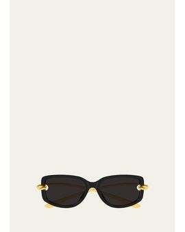 Bottega Veneta Temple Knot Rectangular Sunglasses