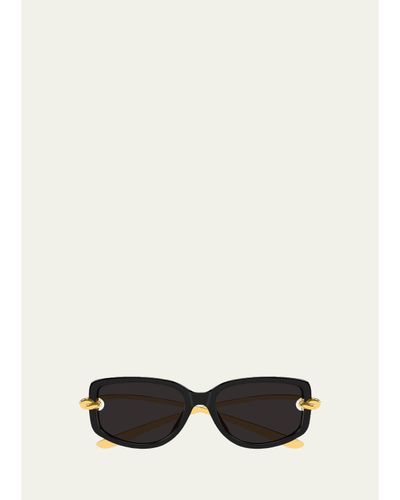 Bottega Veneta Temple Knot Rectangular Sunglasses