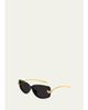 Bottega Veneta Temple Knot Rectangular Sunglasses - 2