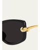 Bottega Veneta Temple Knot Rectangular Sunglasses - 3