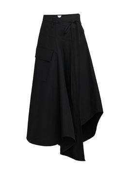 Bottega Veneta Women's Asymmetric Cotton Toille Maxi Skirt