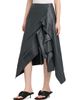 Bottega Veneta Women's Asymmetric Ruffled Leather Midi-Skirt - 4