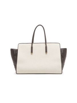 Bottega Veneta Women's Barbara Medium Canvas-Leather Tote Bag