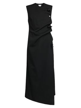 Bottega Veneta Women's Buttoned Sleeveless Shift Midi Dress