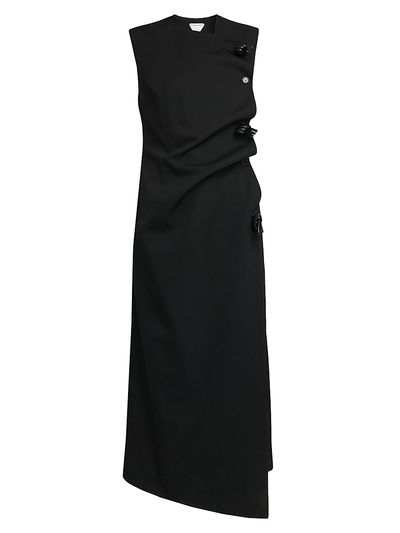Bottega Veneta Women's Buttoned Sleeveless Shift Midi Dress