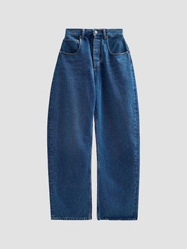 Bottega Veneta Women's High-Rise Barrel-Leg Cotton Jeans