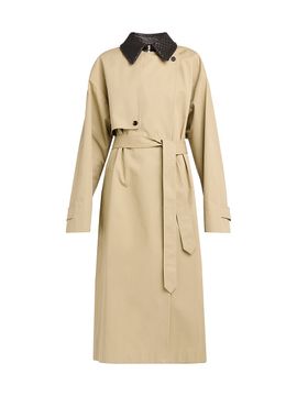 Bottega Veneta Women's Intrecciato-Collar Water-Repellent Trench Coat